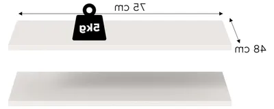 Produktbild von Einlegeboden-Set Kopenhagen 2X 77x48 cm in Weiß – 2er Pack Fachboden für 2-türigen Kleiderschrank