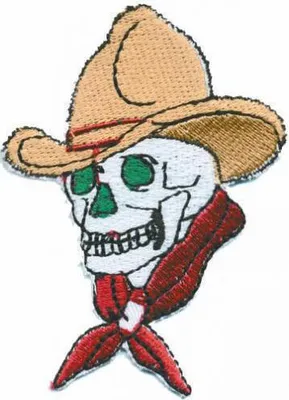 Produktbild von AUFNÄHER - Totenkopf Cowboy - 03053 - Gr. ca. 7 x 5 cm - Patches Stick Applikation