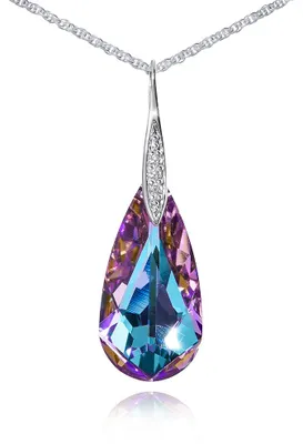 Produktbild von MATERIA by Matthias Wagner Damen Anhänger mit Tropfen Kristall blau rosa 925 Silber für Halskette KA-72