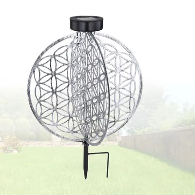 Produktbild von Solarleuchte Garten Scheibe 30cm Solarlampe Außen Leuchte Solar mit Pflegetuch