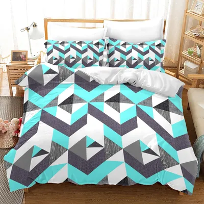 Produktbild von Geometrische Bettbezug Set 135 x 200 cm mit Kissenbezügen