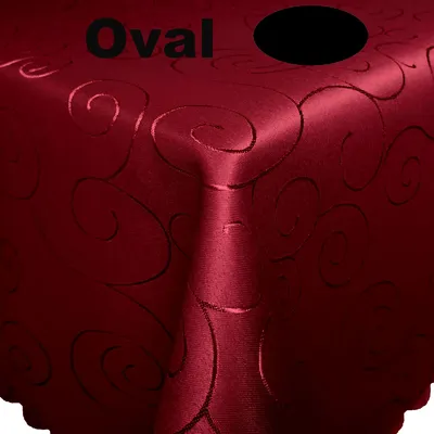 Produktbild von Ornamente Tischdecke OVAL 135x180 WEINROT bügelfrei pflegeleicht strapazierfähig
