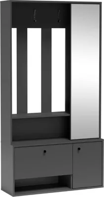 Image de Minio, Ensemble de penderie "PORTO", penderie, 100 cm, avec miroir, couleur graphite