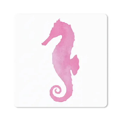 Produktbild von MuchoWow® Mauspad Mousepad Seepferdchen - Rosa - Aquarell 20x20 cm - Mousepads - Maus Mat - Pad - Mausunterlage - Desk Mat - Bureauartikeln