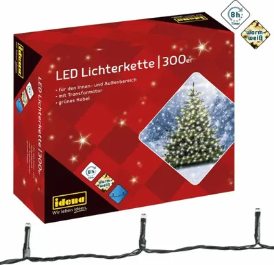 Produktbild von Lichterkette 400 LED warmweiß 8h Timer 47,9m, innen & außen, mit Netzteil