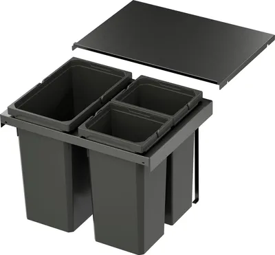Produktbild von VS Envi Flex Pro Abfalltrennsystem - Mülltrennsystem für KB 600mm 1 x 28/2 x 12,5 Liter Lava