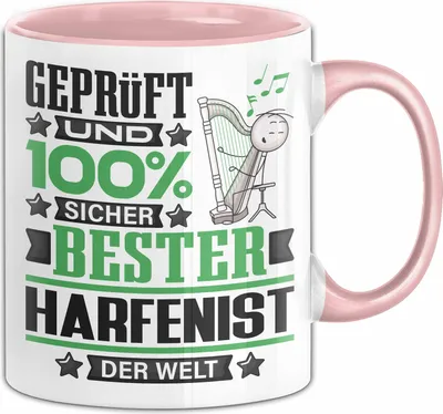 Produktbild von Harfenist Geschenk Lustiger Spruch für Harfenist Geschenkidee Bester Harfenist Der Welt (Rosa)