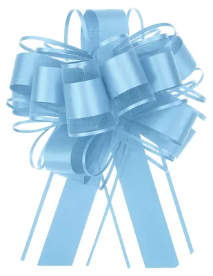 5 Organza-Geschenkschleifen, 15 cm, hellblau, für Geschenke & Deko