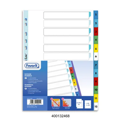Obrázek produktu pro Favorit 400132468, Vícebarevný, Polypropylen (PP), A4, 225 mm, 297 mm, 25 kusů