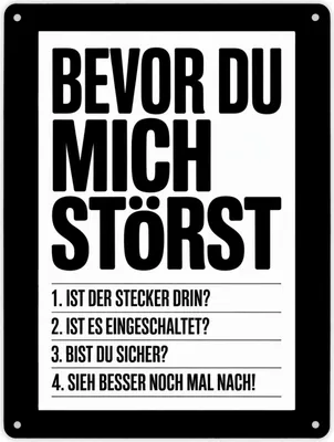 Produktbild von Bevor du mich störst Metallschild XL in 21x28 cm für IT-Profis