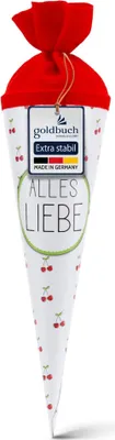 Produktbild von goldbuch 93 212 Geschwistertüte Alles Liebe, Tüte 35 cm Ø 11,5 cm, Weiß Rot