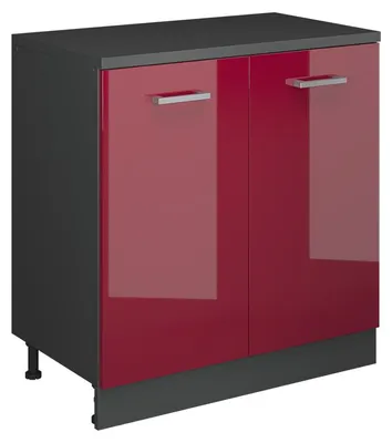 Image de Armoire d'extension Vicco Rion Rouge brillant/Anthracite 80x46cm sans pente avec 2 portes, Model 60847