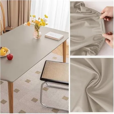 Produktbild von Schutz für die Tischoberfläche Abwischbare Tischschutzhülle aus Kunstleder – mit elastischem Rand(70X120cm)