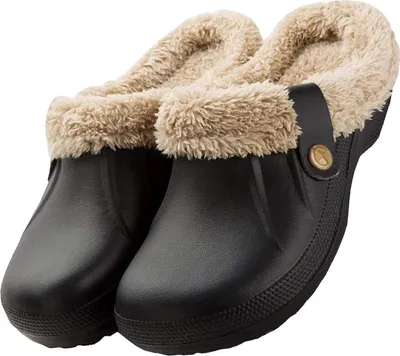 Produktbild von ASKSA Uni Winter Clogs Warm Gefüttert Hausschuhe, Schwarz, Größe: 42-43