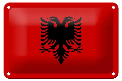 Produktbild von Blechschild Flagge Albanien 18x12cm Flag of Albania