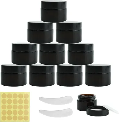 Zdjęcie produktu dla Słoiczki na krem 30 ml, szkło bursztynowe, 10 sztuk, do kosmetyków