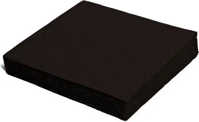 Produktbild von 200x Servietten 33 x 33 cm 1/4 -Falz 1-lagig schwarz