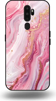 Produktbild von Smartphonica Handytasche passend für OPPO A5 2020 mit Marmordruck - TPU Rückseitenschutzhülle Marmordesign - Pink