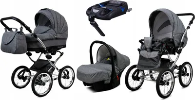 Produktbild von BabyLux® Margaret Exclusive | 4in1 Kinderwagen Set | Grey Flex | Kombikinderwagen | Kinderwagens