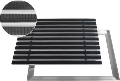 Produktbild von ACO Eingangsmatte Vario + Rahmen 26,5mm Aluminium, Gummi Schwarz, 100x50cm