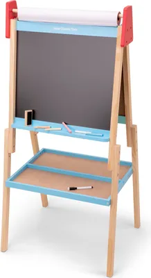 Produktbild von All-in-1 Tafel bunt aus Holz Maltafel für Kinder Holz-Tafel m. Zubehör