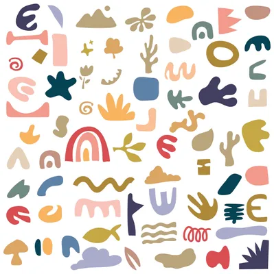 Stickerset mit über 50 abstrakten Designs, mehrfarbig, für Scrapbooking