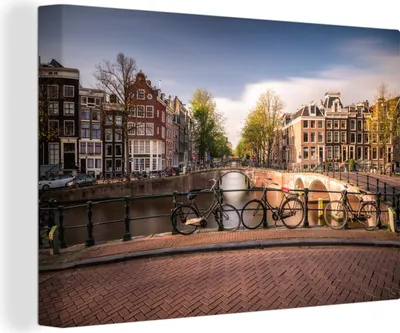 Zdjęcie produktu dla OneMillionCanvasses® - Wydruki na płótnie - 140x90 cm, Keizersgracht w Amsterdamie jesienią, grafika ścienna dekoracja ścienna