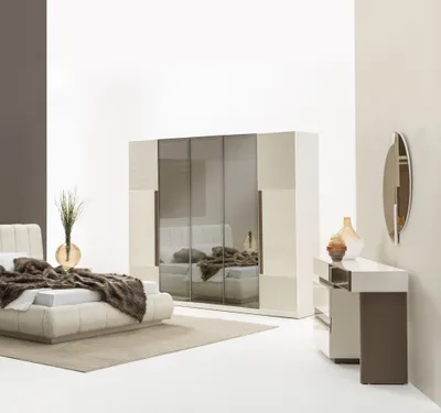Produktbild von 3-tlg. Schlafzimmer-Set – Kleiderschrank, Schminktisch & Spiegel für Ihr Zuhause