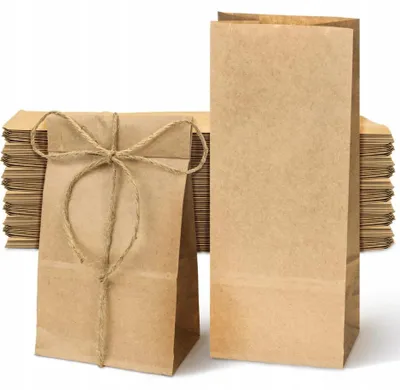 Produktbild von Allbag Blockbodenbeutel Papier Braun 50 Stück 10x7x26 cm