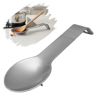 Lepelsteun aus Kunststoff, spülmaschinenfest, BPA-frei, silber, 29,5 x 11 cm