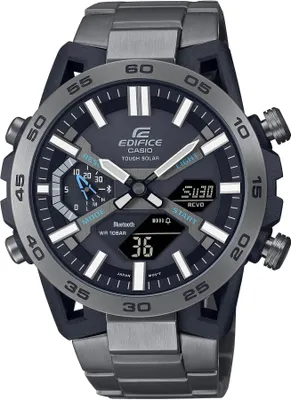A close-up studio shot of a Casio Edifice men's watch.