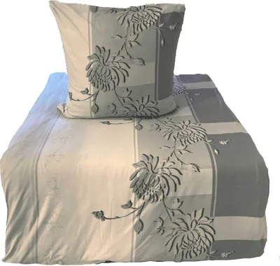 Produktbild von aboutyourhome bettwäsche Fleece Bettwäsche Winter Blumen 135x200 80x80 diverse Farben, 2tlg. / Grau