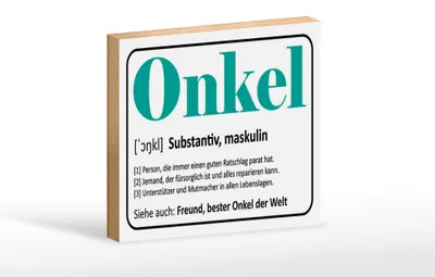 Produktbild von Holzschild Spruch 18x12cm Onkel Freund bester Onkel Welt