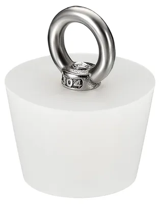 Konusstopfen aus Silikon, 33–43 mm, weiß, mit Ring