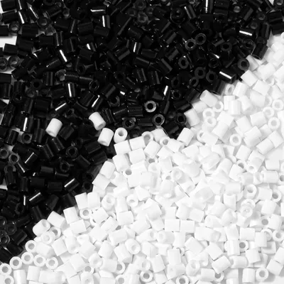 Bügelperlen 2000 Stück, 3 mm, schwarz-weiß, Mini