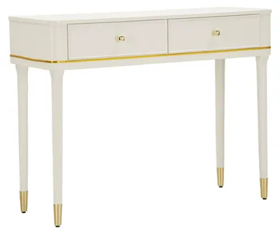 Obrázok produktu pre Konzole Camille 37 x 101 x 78 cm MDF borovica železo biela zlatá