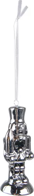 Produktbild von Clayre & Eef Weihnachtsanhänger Nussknacker 10 cm Silberfarbig Porzellan