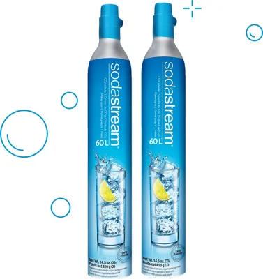 Image de Lot de 2 cylindres de recharge de gaz co2 60l pour machine à gazéifier - Sodastream - 2 X CYLINDRE GAZ - soda club