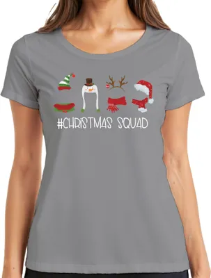 Produktbild von Christmas Squad Weihnachten Gruppenoutfit Familie - Weihnachtsgeschenk Christmas Damen T-Shirt, Grau, 3XL