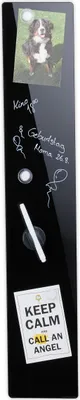 Produktbild von Relaxdays Magnettafel, beschreibbar, inkl. 3 Magnete & Stift, abwischbar, rahmenlos, Magnetboard Glas, 15x80 cm, schwarz