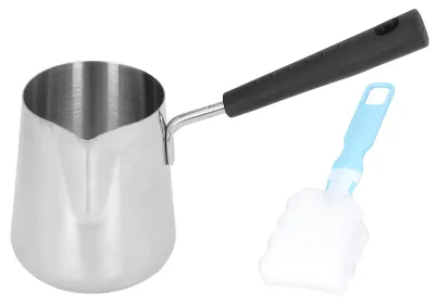 Zdjęcie produktu dla Podgrzewacz do masła, mini dzbanek do podgrzewania kawy ze stali nierdzewnej, 350 ml, z dziobkiem do roztapiania