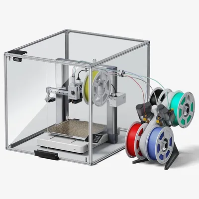 Produktbild von 3D-Druckergehäuse - Acrylgehäuse - Druckkammer - Schutzgehäuse - Abdeckbox - Transparent, 360° Sicht