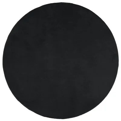 Produktbild von vidaXL Teppich OVIEDO Kurzflor Schwarz Ø 200 cm