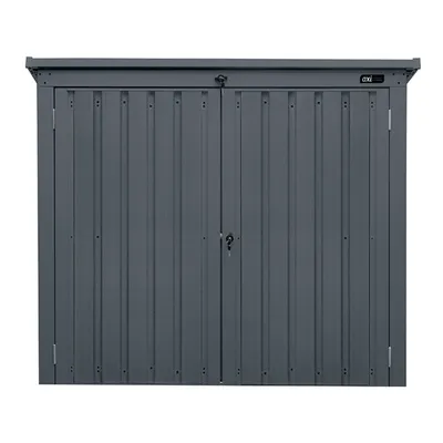 Produktbild von AXI Oscar Mülltonnenbox aus Metall in Anthrazit | Mülltonnenverkleidung aus wetterfestem verzinktem Stahl mit Deckel für 2 Tonnen - 240L/480L | Müllbox/Aufbewahrungsbox für Mülltonnen mit Schloss