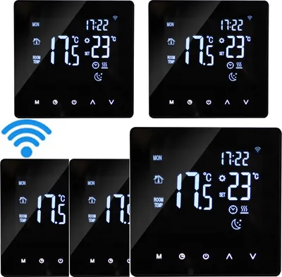 5X Tuya Digital WiFi Thermostat Smart Raumthermostat für Warmwasserbereitung Wöchentlich Programmierbare Temperaturregler für Fußbodenheizung Wasserheizung, Schwarz