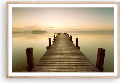 Produktbild von Gerahmtes Poster - Rahmen in heller Eiche - Brücke See - 91,5x61 cm - Wand Bild - Wanddeko - Wandbilder - Kunstposter - Wandposter - Bilderrahmen - Bilder - Kunstdruck - Wandbild - P2NAA91x61-3625