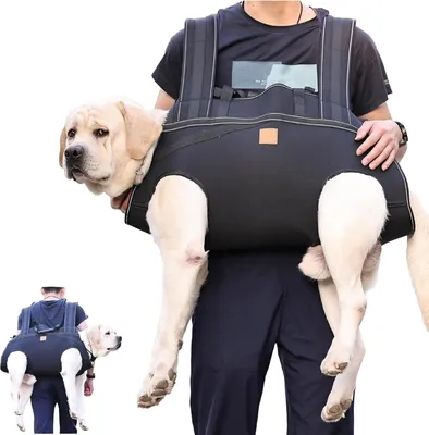 Produktbild von Hunderucksack für große Hunde, Tragehilfe Hund mit Griff, Ergonomisches Tragegeschirr Hund für Treppen, Auto, Gelenkverletzungen, Arthritis, Hundetragetasche für Rehabilitation & Outdoor