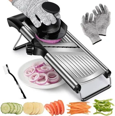 Obrázek produktu pro Nastavitelný mandolínový kráječ, nerezová ocel, nástroj na krájení zeleniny