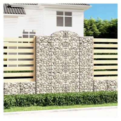 Produktbild von Gabione mit Hochbogen für Gartenmauer aus verzinktem Eisen 200x30x240 cm