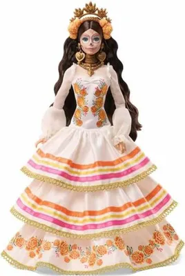Produktbild von Barbie Signature Dia De Muertos 2025 -  Puppe in einem cremefarbenen Rüschenkleid